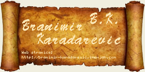 Branimir Karadarević vizit kartica